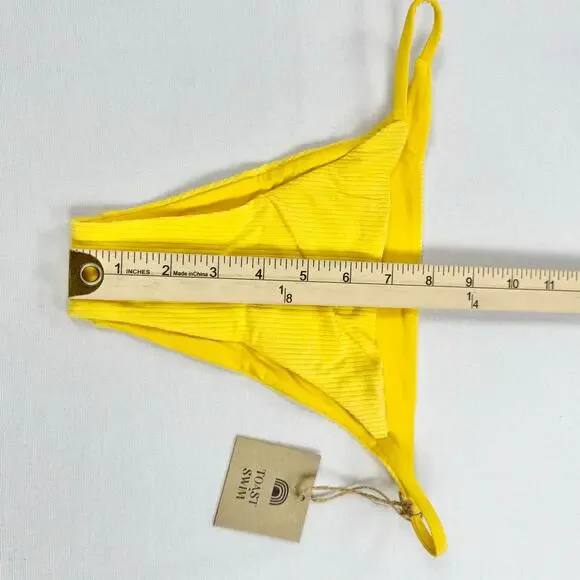 Toast Swim x Free People Signature Stitch Bikini Bottom Women's XS Sunset Yellow - Picture 6 of 7